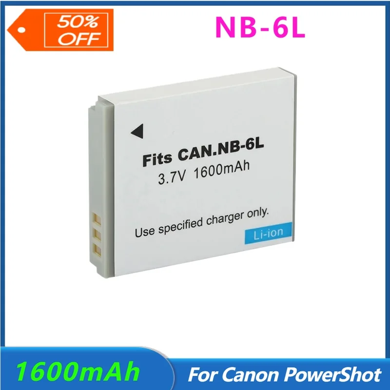 3.7V 1600mah NB-6L NB6L Camera Battery for Canon PowerShot D10 D30 S95 SX280 SX510 HS IXUS 95IS 200 25IS SD770 IS Batteries
3.7V 1600mah NB-6L NB6L Camera Battery for Canon PowerShot D10 D30 S95 SX280 SX510 HS IXUS 95IS 200 25IS SD770 IS Batteries