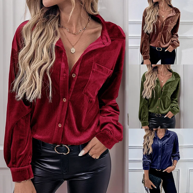 Simple Sle Pure Color Lantern Sve irt Women's Loose Fit Long Sve Velvet irt Versatile Autumn Top Cross-Border Hot...
Simple Sle Pure Color Lantern Sve irt Women's Loose Fit Long Sve Velvet irt Versatile Autumn Top Cross-Border Hot...
