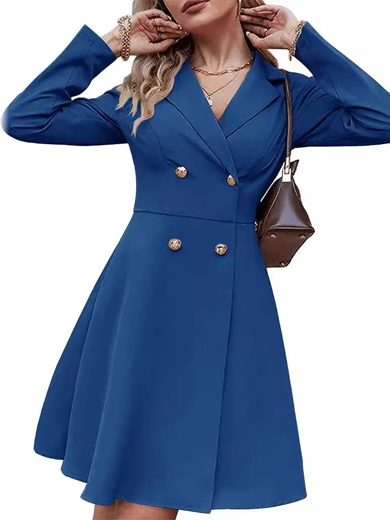 Women's Fashion Slim Fit Long Sleeve Windbreaker Double Breasted Pure Color Cross Border Spring Autumn Coat Elegant Style
Women's Fashion Slim Fit Long Sleeve Windbreaker Double Breasted Pure Color Cross Border Spring Autumn Coat Elegant Style