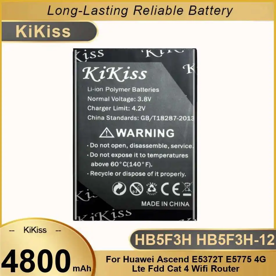 Mobile Phone Battery 4800mAh HB5F3H HB5F3H-12 For Huawei Ascend E5372T E5775 4G LTE WIFI RouterStable
Mobile Phone Battery 4800mAh HB5F3H HB5F3H-12 For Huawei Ascend E5372T E5775 4G LTE WIFI RouterStable