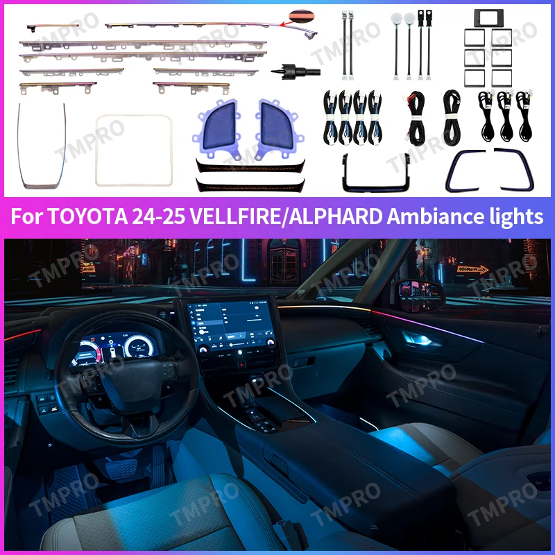 Applicable for 2024-2025 Toyota Alphard Vellfire Car Ambient Lights Automotive Interior Decoration64 Colors RHD/LHD Accessories 
Applicable for 2024-2025 Toyota Alphard Vellfire Car Ambient Lights Automotive Interior Decoration64 Colors RHD/LHD Accessories