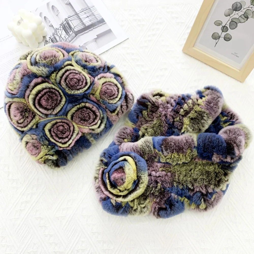 New Natural Warm Real Rex Rabbit Fur Cap Scarves Sets Lady Knitted Warm 100% Genuine Fur Hats Muffler Women Winter Fur Hat Scarf
New Natural Warm Real Rex Rabbit Fur Cap Scarves Sets Lady Knitted Warm 100% Genuine Fur Hats Muffler Women Winter Fur Hat Scarf