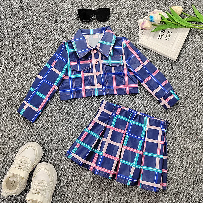 2023 Summer New Girls Turn-Down Collar Plaid Long Sleeveless Top + Pleated Skirt 2 Pieces Set Casual Kids Clothes Age 3T-8T
2023 Summer New Girls Turn-Down Collar Plaid Long Sleeveless Top + Pleated Skirt 2 Pieces Set Casual Kids Clothes Age 3T-8T