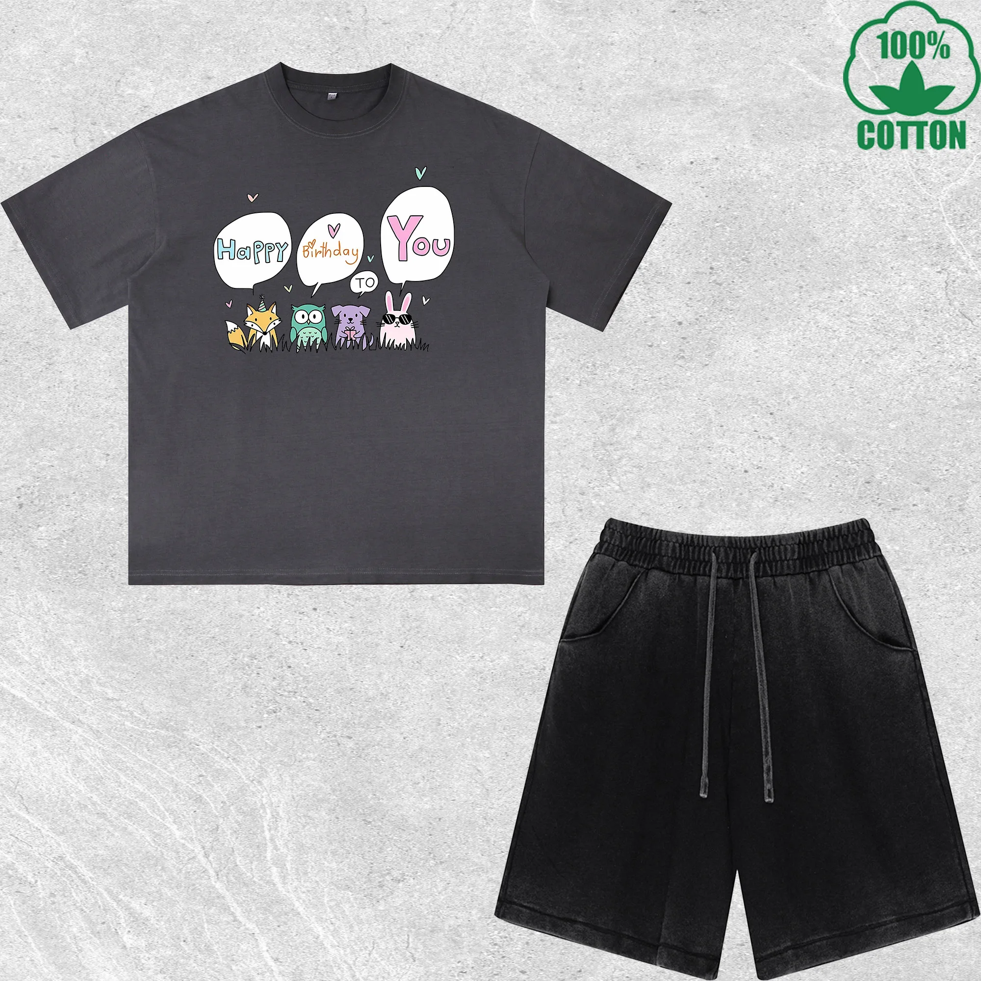 Happy Birthday To You Printed Dirty Wash T-Shirt Shorts Set Combo Loose Trendy Fashionable 100%Cotton Short Value Pack
Happy Birthday To You Printed Dirty Wash T-Shirt Shorts Set Combo Loose Trendy Fashionable 100%Cotton Short Value Pack