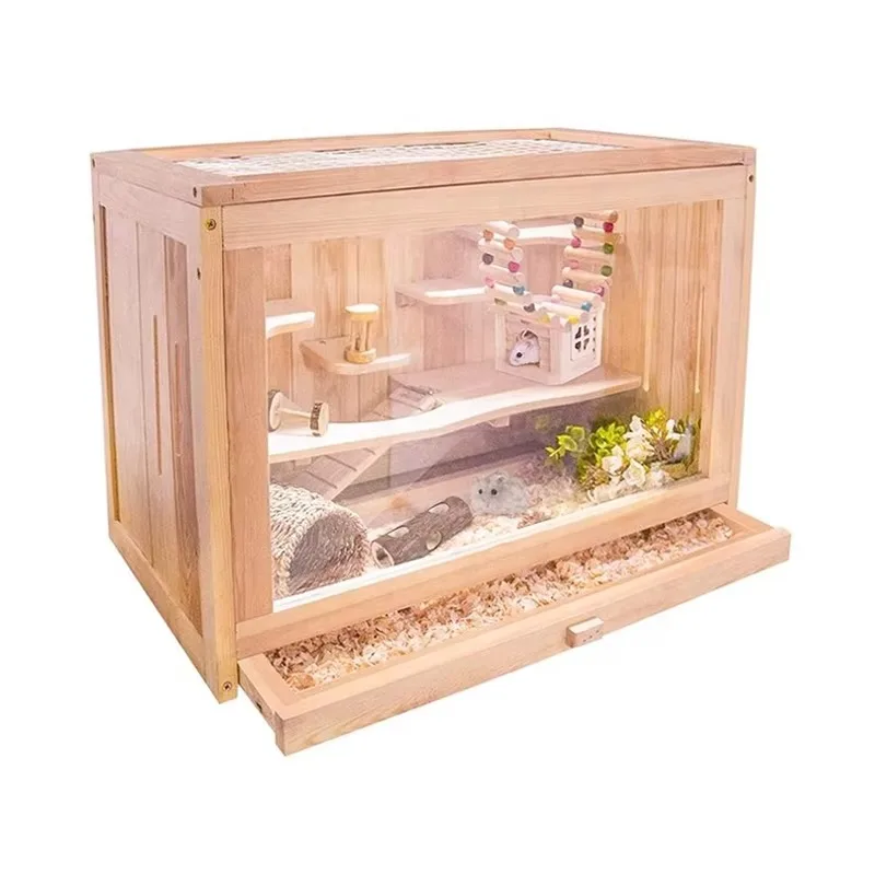 Wooden hamster cage small animal house for hamster Degus mice or other pets of similar size
Wooden hamster cage small animal house for hamster Degus mice or other pets of similar size
