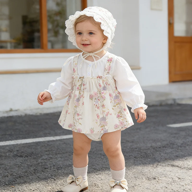 2026 New Spring Newborn Baby Girls Bodysuits Long Sleeved Cotton Printed Infant Baby Girls Jumpsuit+Hat 0-24M Baby Girl Clothing
2026 New Spring Newborn Baby Girls Bodysuits Long Sleeved Cotton Printed Infant Baby Girls Jumpsuit+Hat 0-24M Baby Girl Clothing