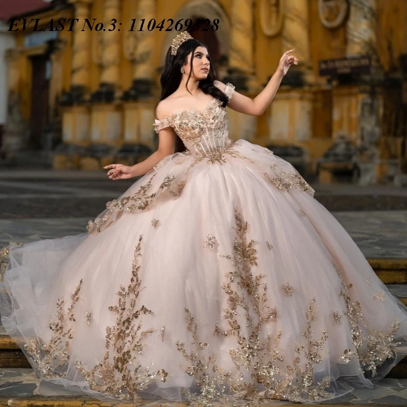 EVLAST Customized 2025 Blush Pink Quinceanera Dress Ball Gown Gold Lace Applique Beading Bow Sweet 16 Vestidos De 15 Anos E3Q814
EVLAST Customized 2025 Blush Pink Quinceanera Dress Ball Gown Gold Lace Applique Beading Bow Sweet 16 Vestidos De 15 Anos E3Q814