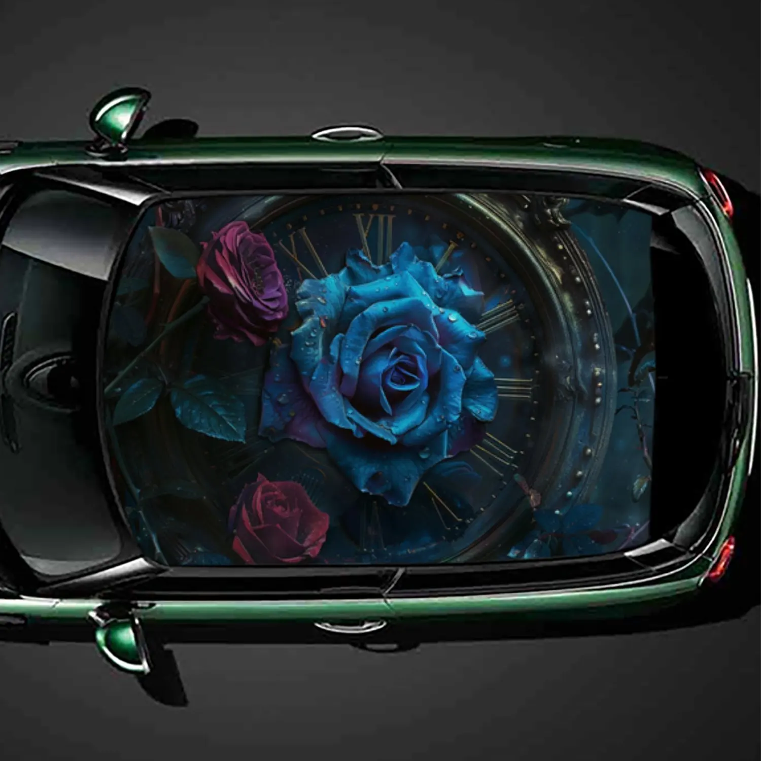 Rose and Clock PVC Car Roof Vinyl Wrap, Self-Adhesive Waterproof Automotive Sticker, Anti-Scratch Decorative Film for Sedan/SUV/
Rose and Clock PVC Car Roof Vinyl Wrap, Self-Adhesive Waterproof Automotive Sticker, Anti-Scratch Decorative Film for Sedan/SUV/