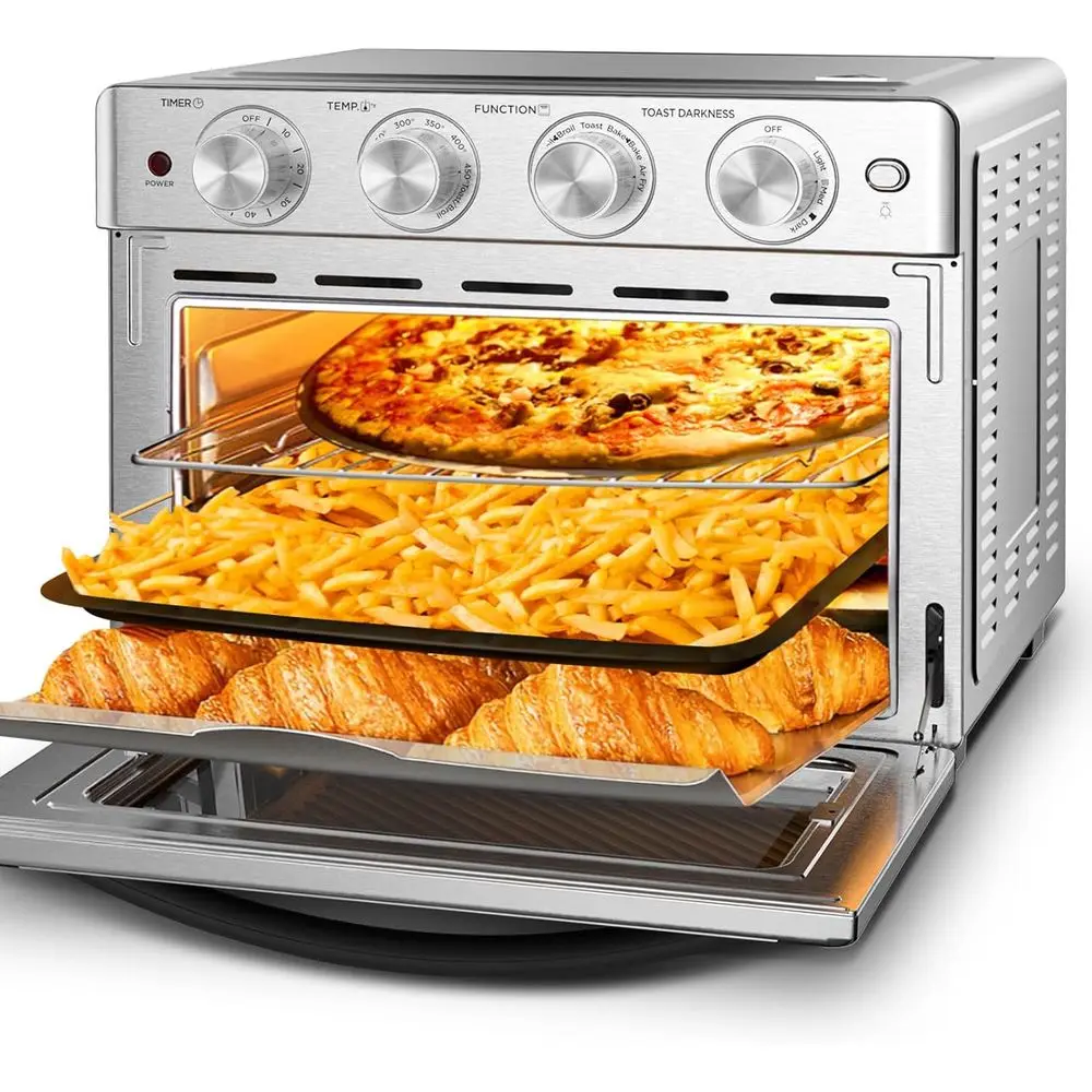 26L Convection Oven with 7 Functions: Toast, Bake, Roast, Broil, Warm, 6-Slice Toaster, 3 Racks, Stainless Steel
26L Convection Oven with 7 Functions: Toast, Bake, Roast, Broil, Warm, 6-Slice Toaster, 3 Racks, Stainless Steel