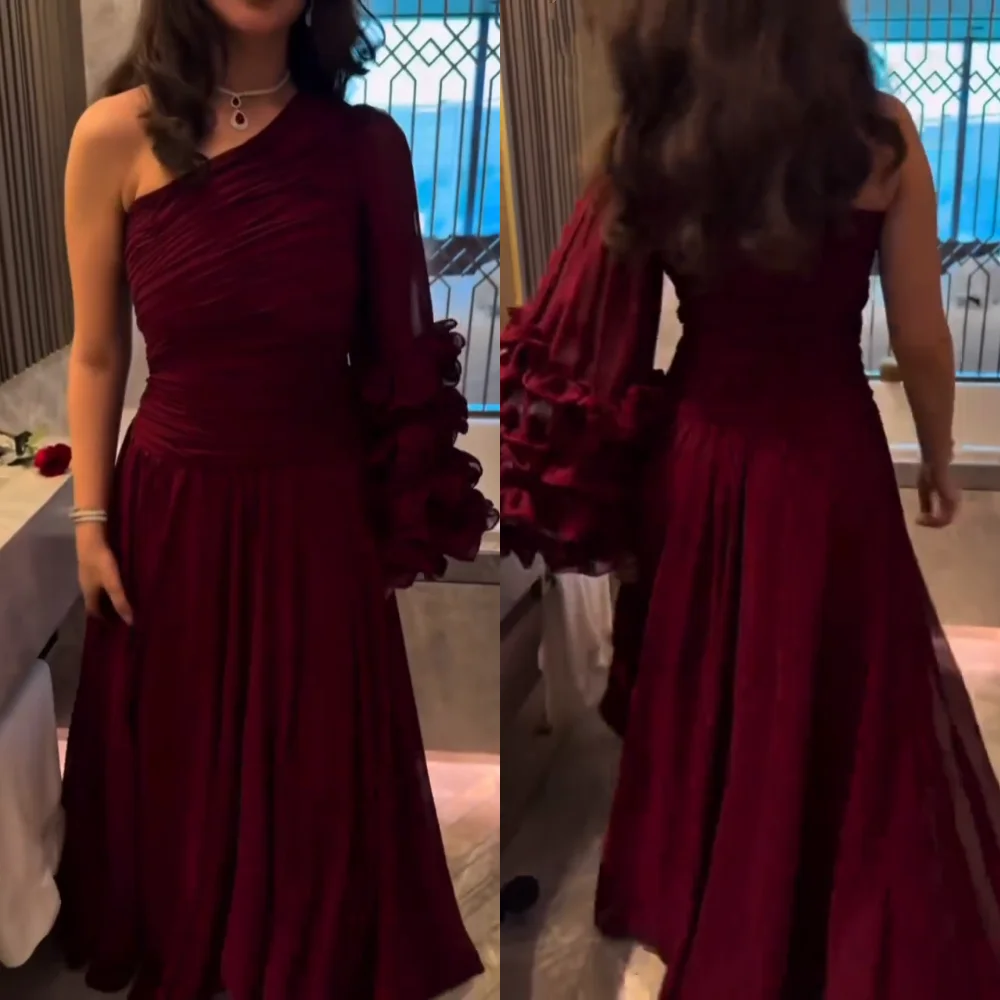 Customized Chiffon Ruched A-line One-shoulder Long Dresses Bespoke Occasion Formal Prom Elegant Modern Style
Customized Chiffon Ruched A-line One-shoulder Long Dresses Bespoke Occasion Formal Prom Elegant Modern Style