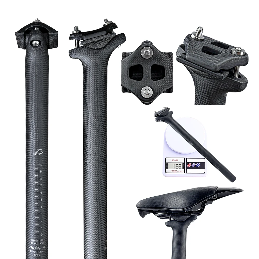 BALUGOEU Lightweight Carbon Mountain Bike Road Bicycle Seatpost Fixed tooth Bike seat tube 3K Matt 330 370MM TITANIUM BOLTS
BALUGOEU Lightweight Carbon Mountain Bike Road Bicycle Seatpost Fixed tooth Bike seat tube 3K Matt 330 370MM TITANIUM BOLTS