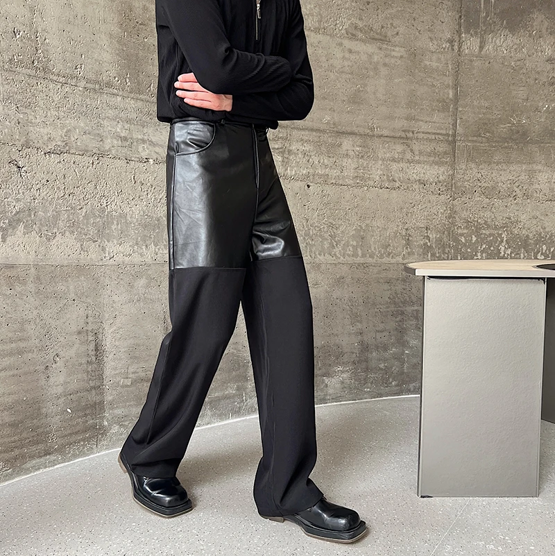 2023Pants Patchwork Loose Casual Fashion Men Streetwear Leather Straight Trousers Male Japan Korean Style Black Suit
2023Pants Patchwork Loose Casual Fashion Men Streetwear Leather Straight Trousers Male Japan Korean Style Black Suit