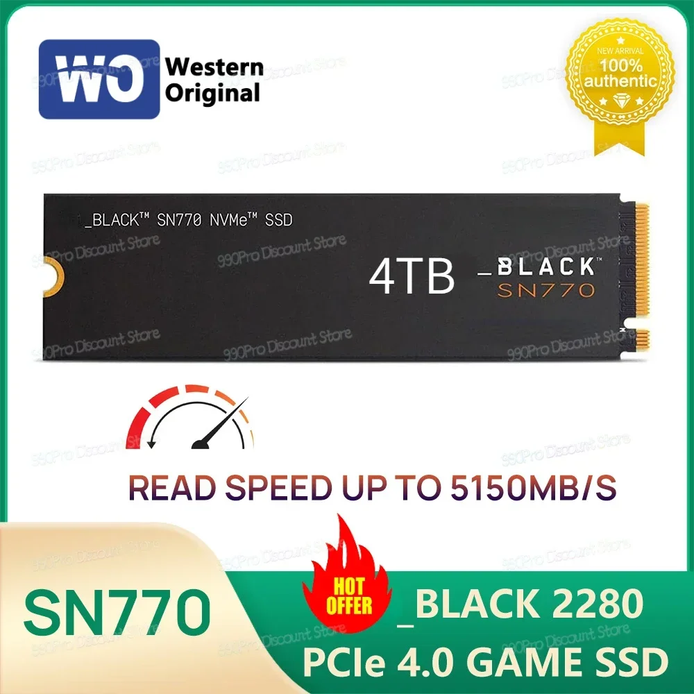 Original SN770 M.2 NVMe 2280 PCIe 4.0x4 SSD NEW_BLACK 500GB 1TB 2TB 4TB Solid State Drives for Gaming Computer Laptop PS5
Original SN770 M.2 NVMe 2280 PCIe 4.0x4 SSD NEW_BLACK 500GB 1TB 2TB 4TB Solid State Drives for Gaming Computer Laptop PS5