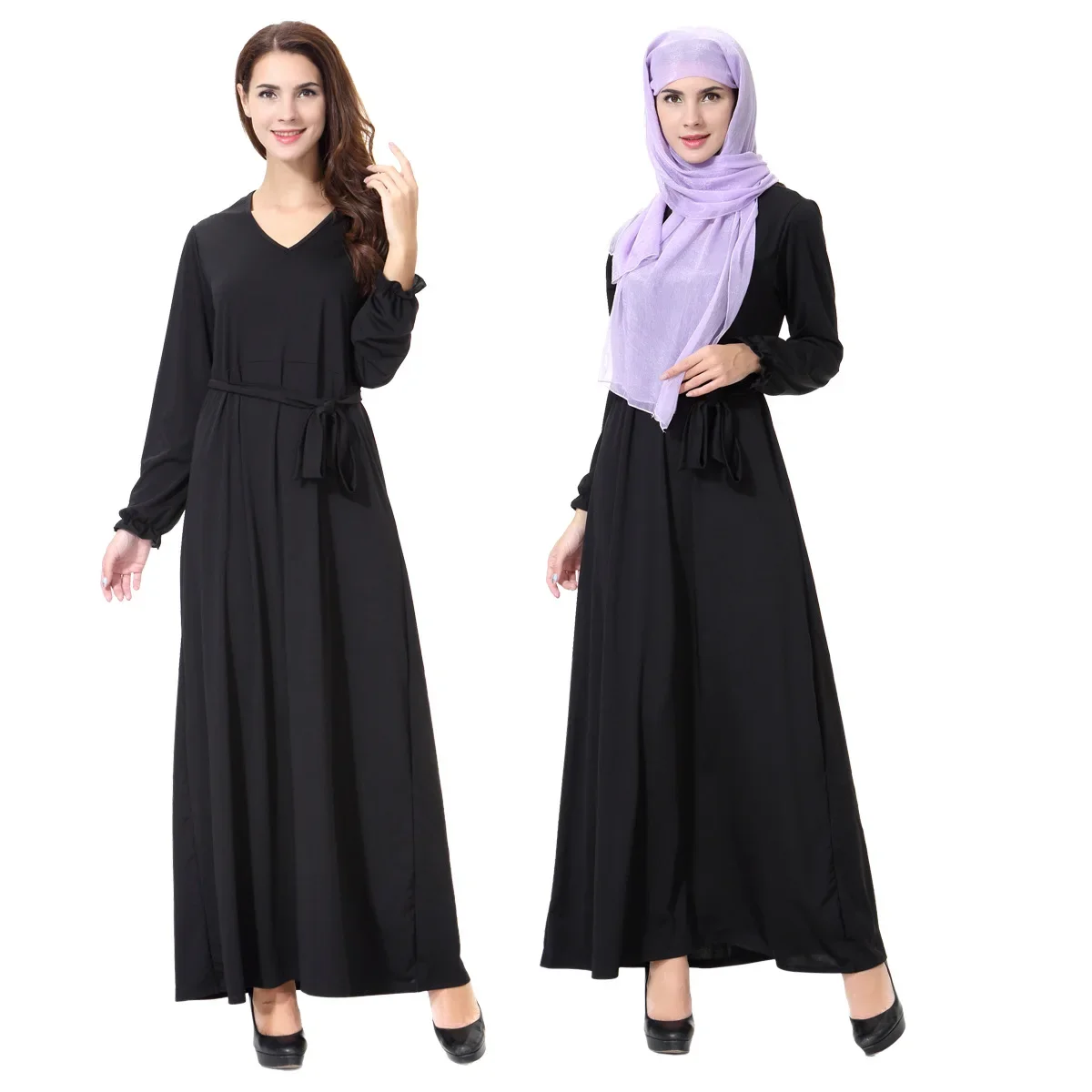 (Abaya) Muslim Women's Solid-color Pullover V-neck Robe, Middle East Dubai Turkish New Women Long-sleeve Loose Muslim Dress Robe
(Abaya) Muslim Women's Solid-color Pullover V-neck Robe, Middle East Dubai Turkish New Women Long-sleeve Loose Muslim Dress Robe