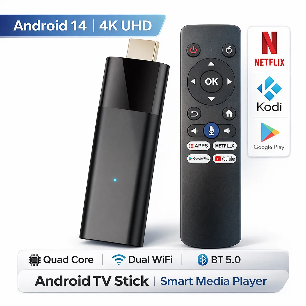 Android 14.0 Smart TV Stick 4K Media Player Allwinner H313 Quad Core 2.4G&5G WiFi BT5.0 Google Assistant TV Box 64GB Set Top Box
Android 14.0 Smart TV Stick 4K Media Player Allwinner H313 Quad Core 2.4G&5G WiFi BT5.0 Google Assistant TV Box 64GB Set Top Box