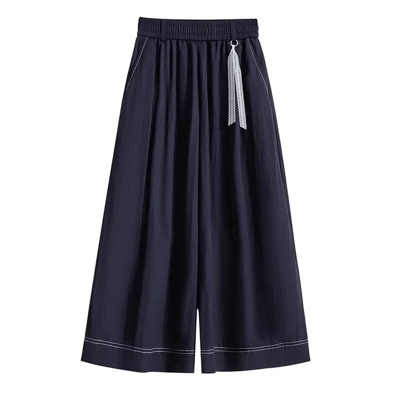 Women's Summer Thin Tencel Wide Leg Culottes Casual Elastic Waist Cropped Pants Plus Size
Women's Summer Thin Tencel Wide Leg Culottes Casual Elastic Waist Cropped Pants Plus Size