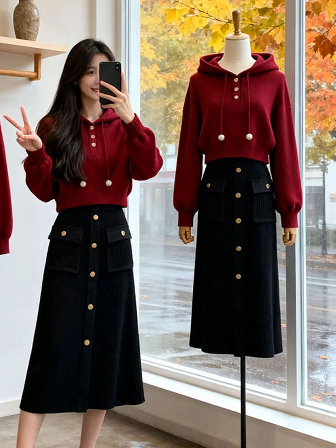 2026 Ultra Popular Red Hoodie And Half Skirt Set Women's Fashion Autumn Wear High Waist Loose Fit Korean Style Ensemble
2026 Ultra Popular Red Hoodie And Half Skirt Set Women's Fashion Autumn Wear High Waist Loose Fit Korean Style Ensemble