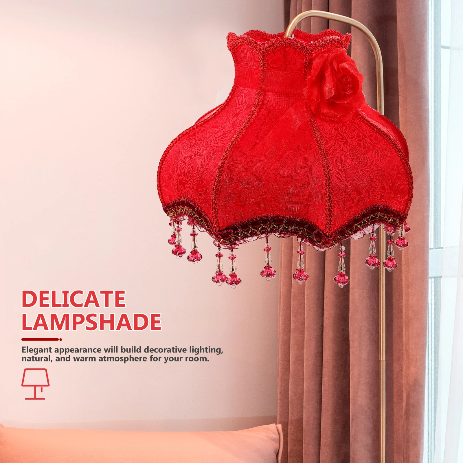 Retro Style Light Cover E27 Lampshade Red Bead Pendant Lace High end Desk Living Room Café Decor Lighting Accessories
Retro Style Light Cover E27 Lampshade Red Bead Pendant Lace High end Desk Living Room Café Decor Lighting Accessories