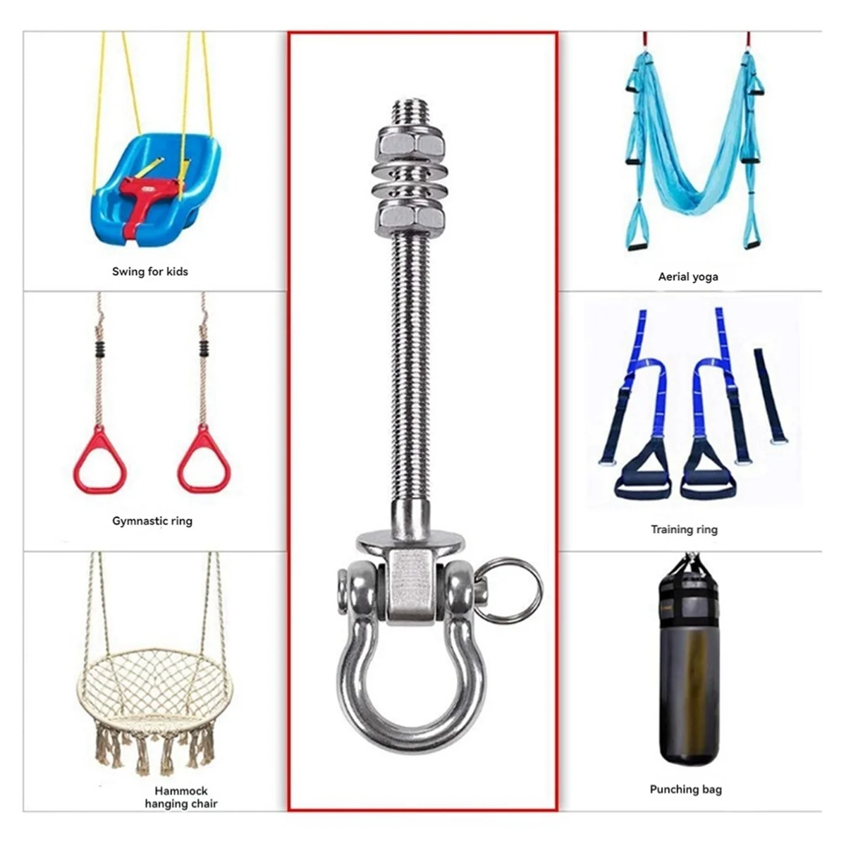 GIGI Heavy Duty Swing Hook Yoga Hammock Sandbag Hook Hanging Chair Accessories for Playground Porch Yoga Hammock
GIGI Heavy Duty Swing Hook Yoga Hammock Sandbag Hook Hanging Chair Accessories for Playground Porch Yoga Hammock