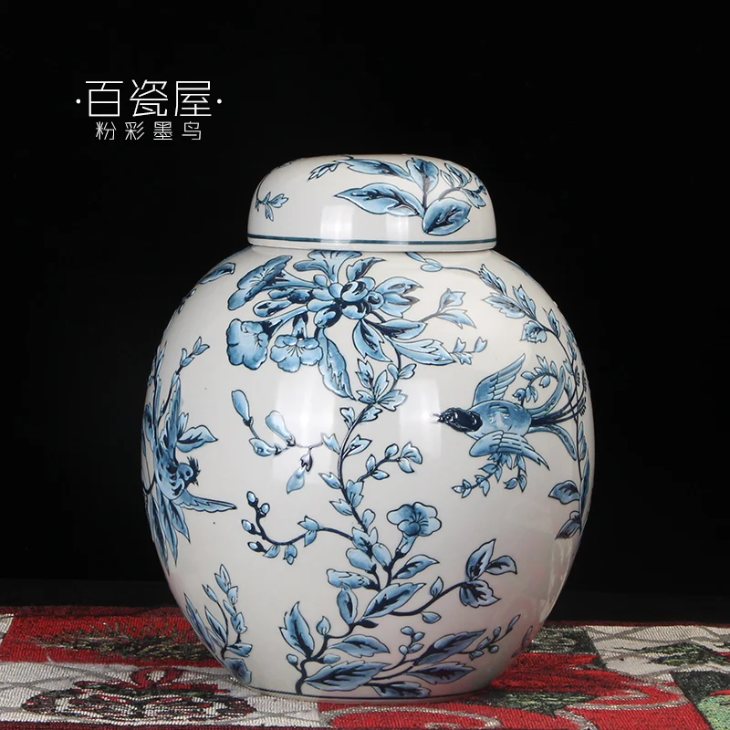 High-End Ceramic Decoration Crafts Study Living Room Pastel Decorative Jar Ink Bird Vase with Lid Zhu Tan Chinese Style
High-End Ceramic Decoration Crafts Study Living Room Pastel Decorative Jar Ink Bird Vase with Lid Zhu Tan Chinese Style