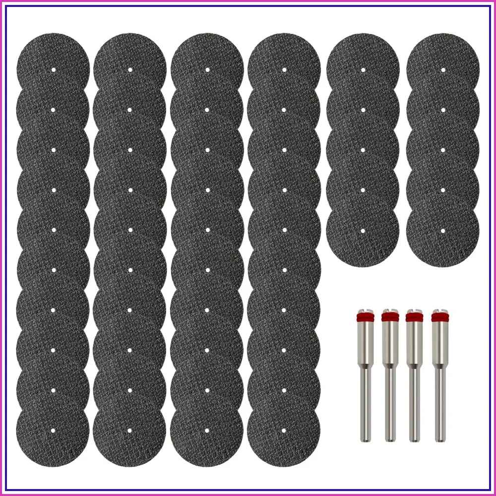 50pcs 1-1/4'' Fiberglass Cutting Wheels + 4 Mandrels for Rotary Tool - Cut Metal, Wood, Stone
50pcs 1-1/4'' Fiberglass Cutting Wheels + 4 Mandrels for Rotary Tool - Cut Metal, Wood, Stone