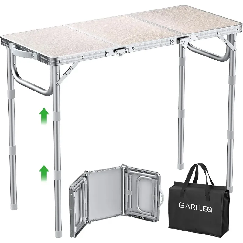 3-Height Adjustable Folding Camping Table with Storage Bag, Lightweight Aluminum for Outdoor Picnic BBQ, Silver
3-Height Adjustable Folding Camping Table with Storage Bag, Lightweight Aluminum for Outdoor Picnic BBQ, Silver