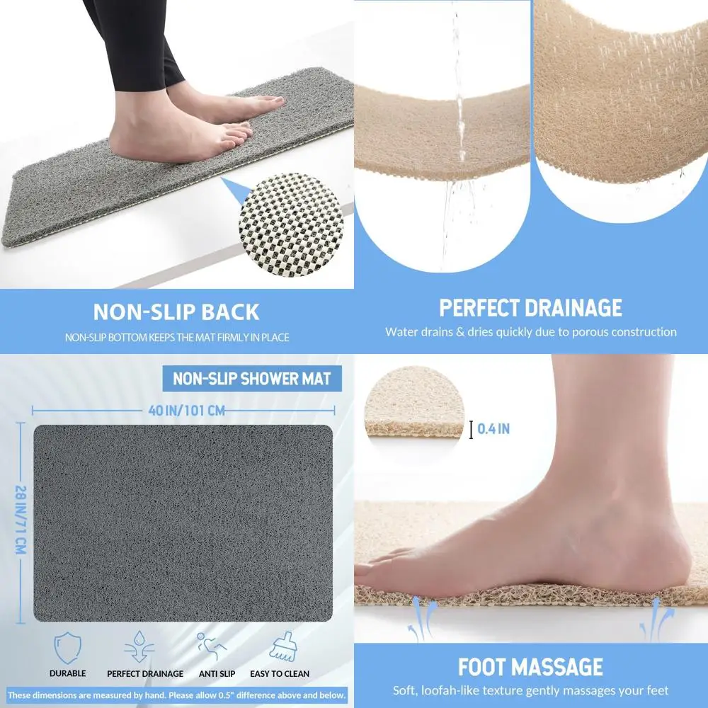 Grey 40x28 Anti-Slip Bath Mat, Fast Drying, Suitable for Shower, Tub, Floor, Home & Hotel Bathrooms
Grey 40x28 Anti-Slip Bath Mat, Fast Drying, Suitable for Shower, Tub, Floor, Home & Hotel Bathrooms