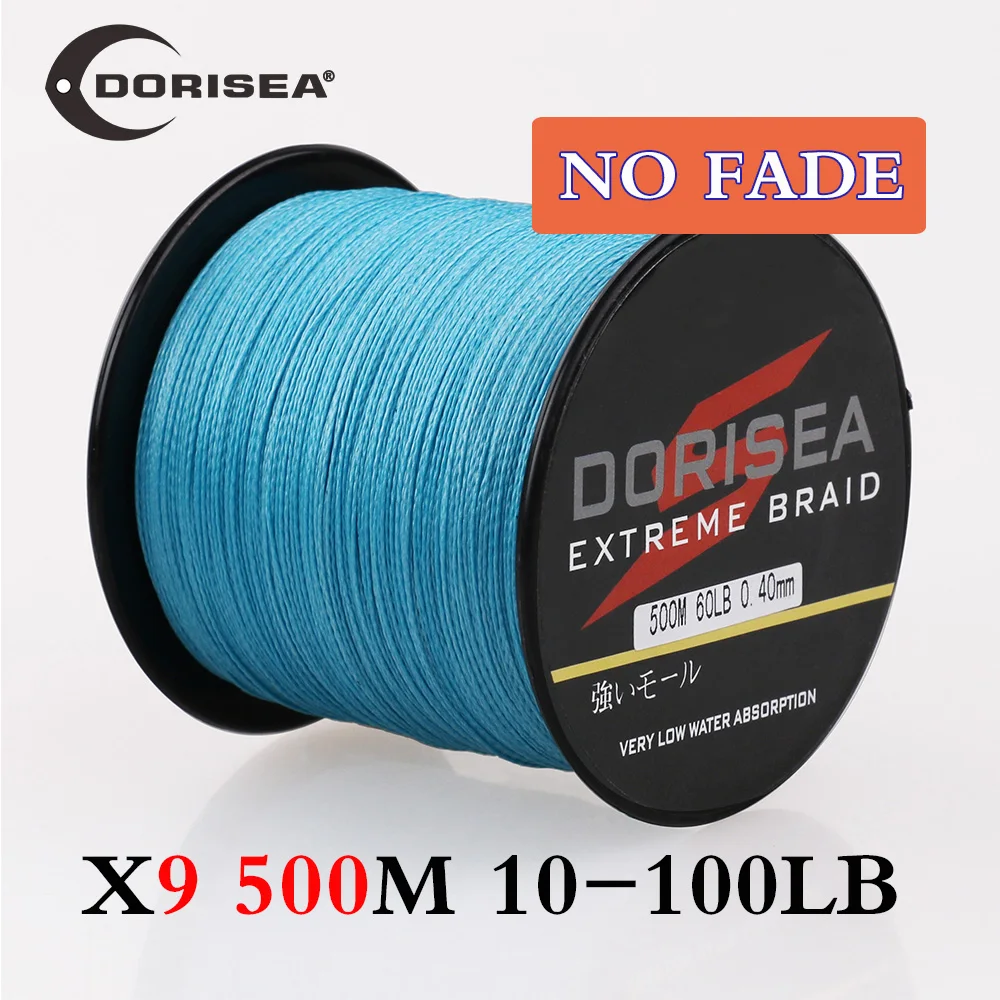 DORISEA "NO FADE" 9 Strands 500M 10-100LB 100% PE Extreme Multifilame Braided Fish Line Fishing Wire Rope Pesca
DORISEA "NO FADE" 9 Strands 500M 10-100LB 100% PE Extreme Multifilame Braided Fish Line Fishing Wire Rope Pesca