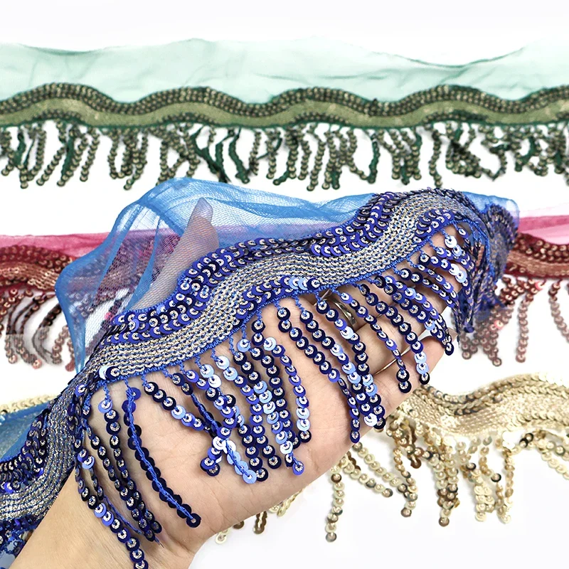 1-5Yards 8cm Sequin Tassel Fringes for Clothes Wedding Dress Fabric Performance Skirt Lace Trims Ribbon DIY Sewing Accessories
1-5Yards 8cm Sequin Tassel Fringes for Clothes Wedding Dress Fabric Performance Skirt Lace Trims Ribbon DIY Sewing Accessories