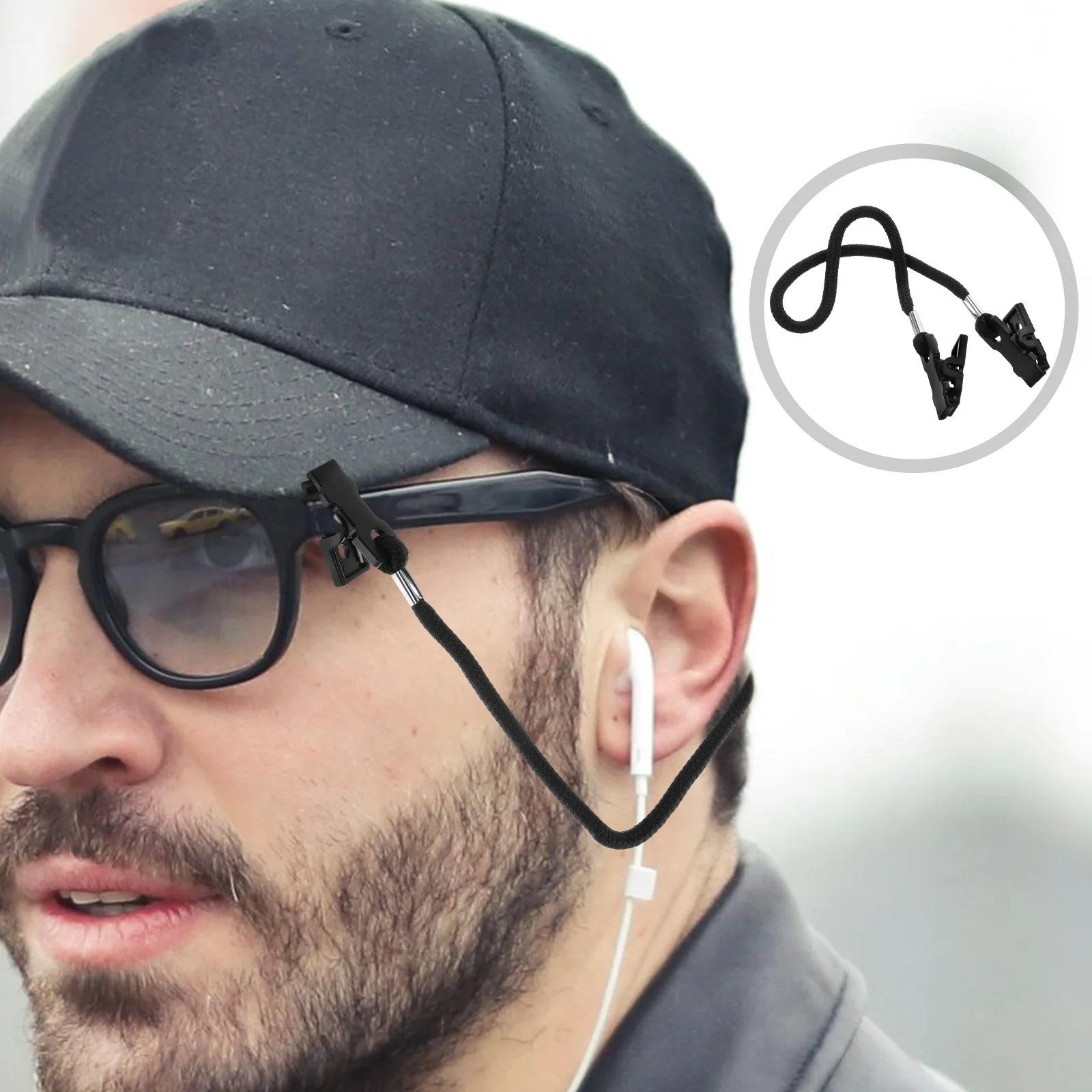 2pcs Glasses Strap Eyewear Retainer Cord Cap Clip Baseball Hats Windproof Retainers Adjustable Cap Keeper Black Polyester
2pcs Glasses Strap Eyewear Retainer Cord Cap Clip Baseball Hats Windproof Retainers Adjustable Cap Keeper Black Polyester