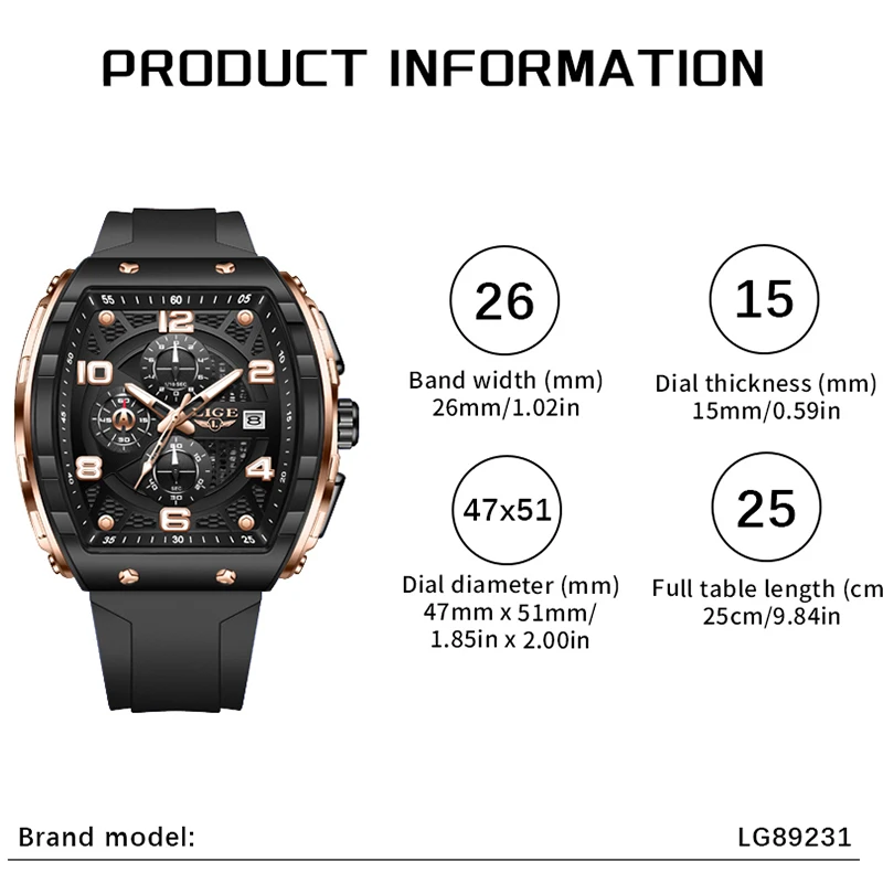 LIGE Quartz Watches for Man Outdoor Casual Sport Silicone Auto Date Clock Fashion Waterproof Luminous Chronograph Watch Male New
LIGE Quartz Watches for Man Outdoor Casual Sport Silicone Auto Date Clock Fashion Waterproof Luminous Chronograph Watch Male New