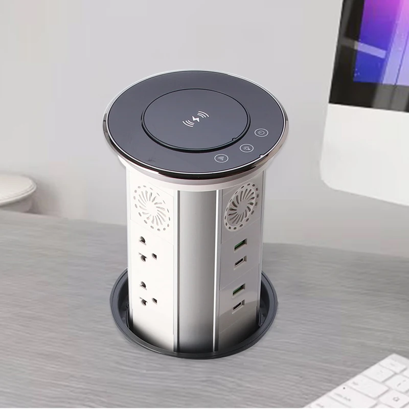 Новый дизайн, скрытая настольная втулка с отверстием 125 мм, электростанция с беспроводной зарядкой, кухонный остров, выдвижная электрическая розетка
Новый дизайн, скрытая настольная втулка с отверстием 125 мм, электростанция с беспроводной зарядкой, кухонный остров, выдвижная электрическая розетка