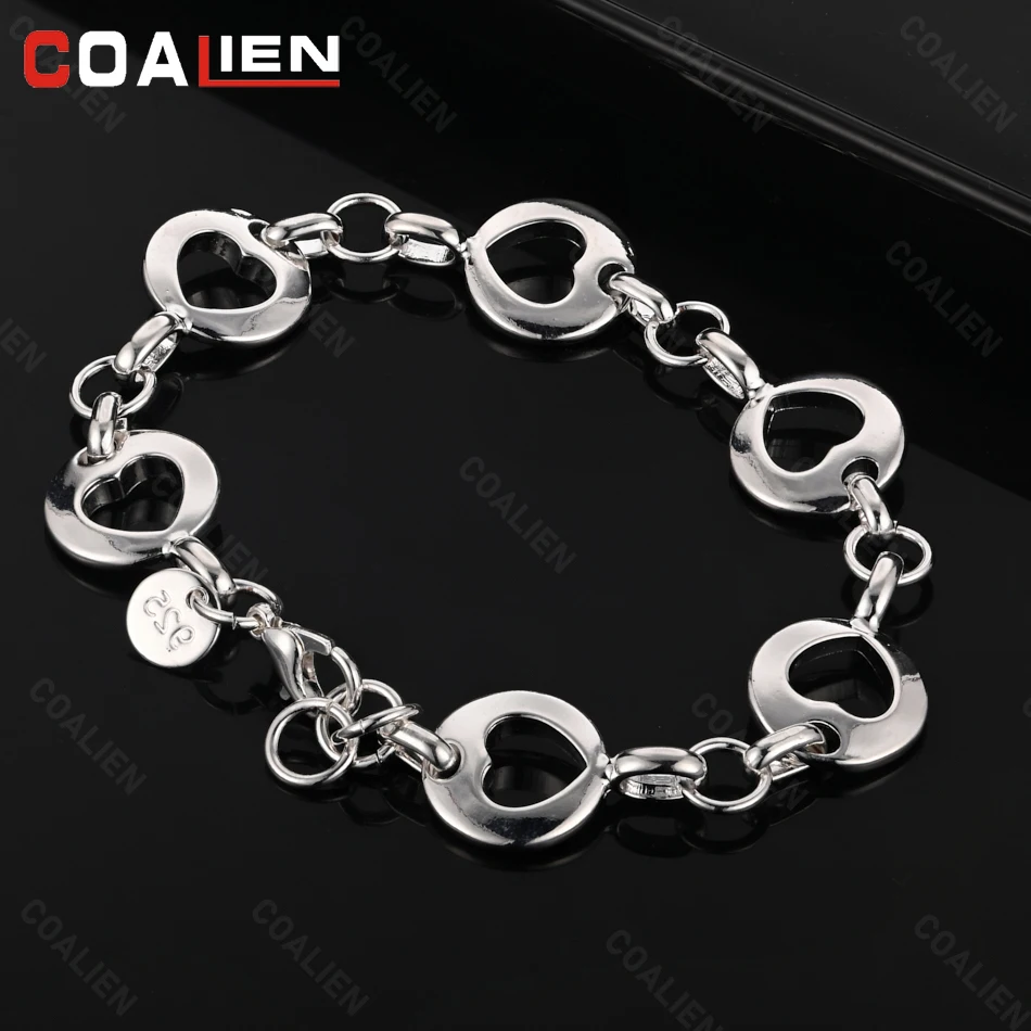 COALIEN 925 Sterling Silver Round Hollow Love Bracelet Women Fashion Charm Jewelry
COALIEN 925 Sterling Silver Round Hollow Love Bracelet Women Fashion Charm Jewelry