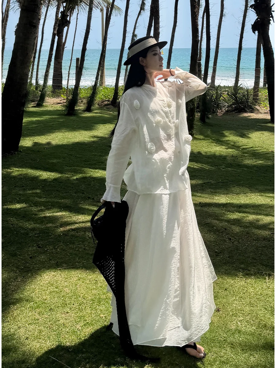Spring Collection Women's Rose Pattern Silk Linen Shirt A-Line Skirt Two-Piece Set High Waist Formal Wear Casual Chic
Spring Collection Women's Rose Pattern Silk Linen Shirt A-Line Skirt Two-Piece Set High Waist Formal Wear Casual Chic