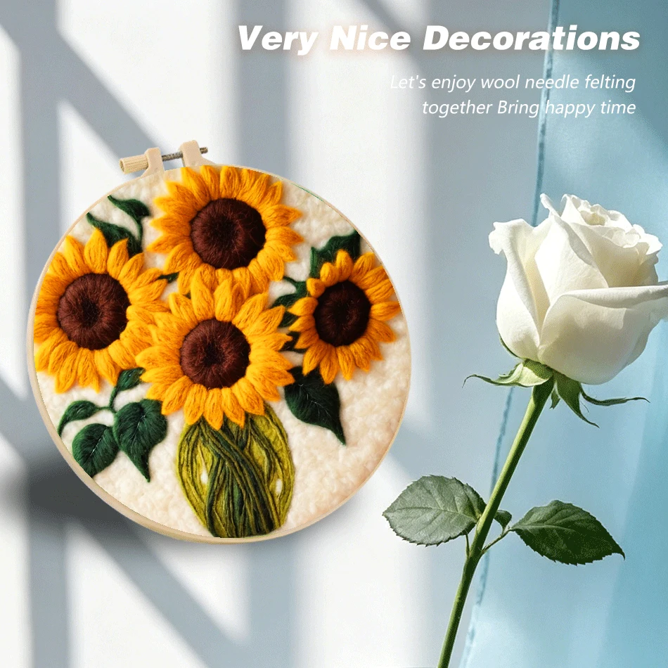 RUOPOTY 20x20cm Frame Sunflower Vase Wool Felt Painting Picture Needlework Supplies Flower Felting Wool Kit Interior Diy Kits
RUOPOTY 20x20cm Frame Sunflower Vase Wool Felt Painting Picture Needlework Supplies Flower Felting Wool Kit Interior Diy Kits