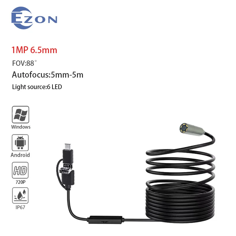 6.5mm endoscope, IP67 waterproof, 6 LED lights, USB interface, industrial inspection endoscope compatible with Android systems.
6.5mm endoscope, IP67 waterproof, 6 LED lights, USB interface, industrial inspection endoscope compatible with Android systems.