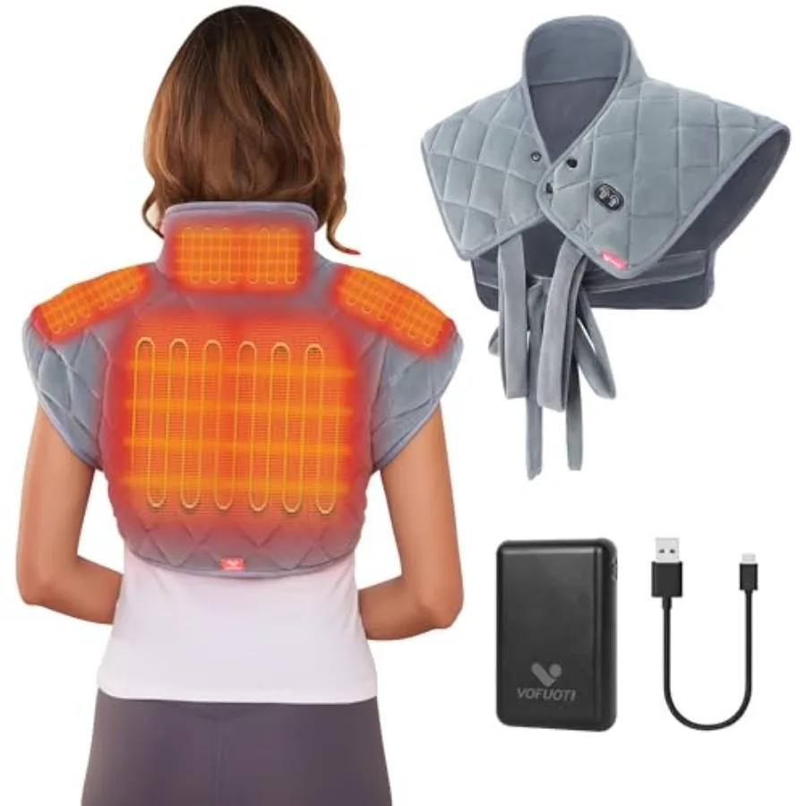 Vofuoti Heating Pad for Neck and Shoulders, Portable Cordless Heating Pad with Massager and Battery, Weighted Electric Heated N
Vofuoti Heating Pad for Neck and Shoulders, Portable Cordless Heating Pad with Massager and Battery, Weighted Electric Heated N