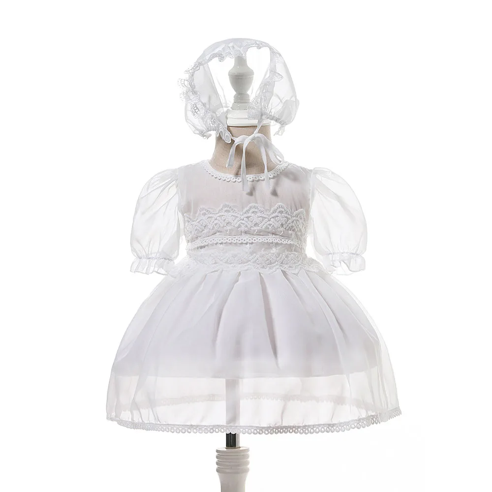 Summer Short Sleeve Baptism Girl Dress Embroidery Lace Girls Christening Gown White Tulle Newborn Birthday Party Clothes 3-24M 
Summer Short Sleeve Baptism Girl Dress Embroidery Lace Girls Christening Gown White Tulle Newborn Birthday Party Clothes 3-24M
