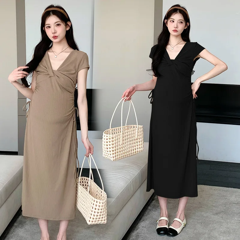 Pregnant Women's Summer 2025 New Slim Fit Short Sleeved Skirt with High-end and Fashionable Temperament Skirt
Pregnant Women's Summer 2025 New Slim Fit Short Sleeved Skirt with High-end and Fashionable Temperament Skirt