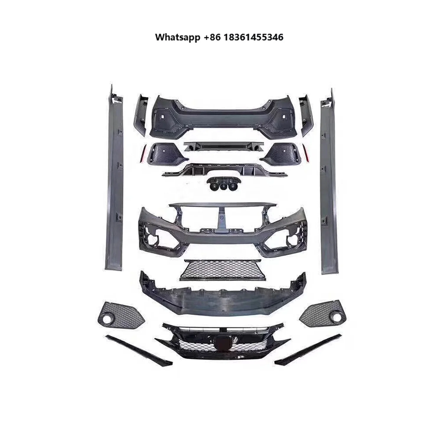 For civic Type-R Front Rear Bumper Side Skirt Spoiler PP Body Kit
For civic Type-R Front Rear Bumper Side Skirt Spoiler PP Body Kit