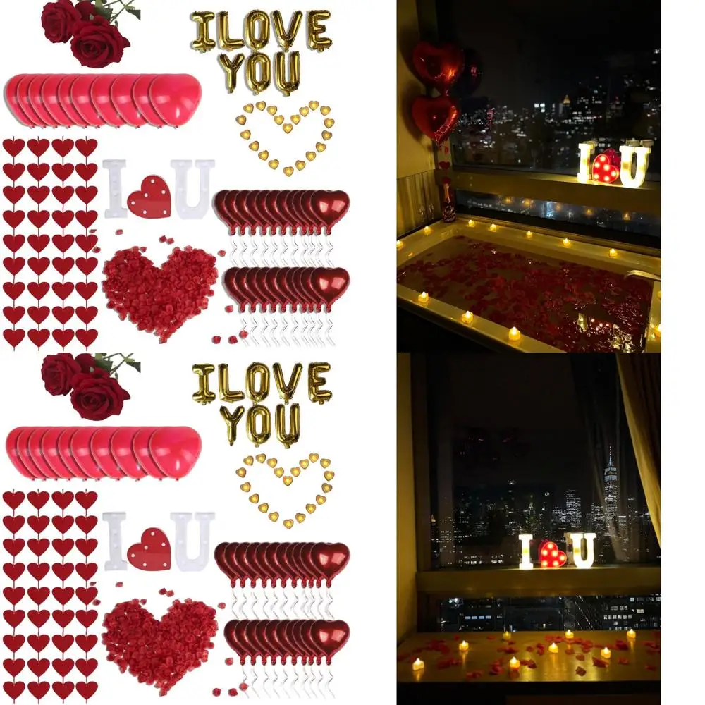 Декор для спальни на День святого Валентина и юбилея: 3000 лепестков, светодиод, воздушные шары, 36 свечей в форме сердца, 2 шелковые розы, красные струны, воздушные шары в форме сердца
Декор для спальни на День святого Валентина и юбилея: 3000 лепестков, светодиод, воздушные шары, 36 свечей в форме сердца, 2 шелковые розы, красные струны, воздушные шары в форме сердца
