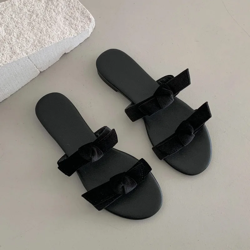 Velvet Bow Double Strap Sandals, Women's Shoes Genuine Leather Round Toe Beach Slip-Ons Fashion Slippers Prawdziwa Skóra HQ60XZ
Velvet Bow Double Strap Sandals, Women's Shoes Genuine Leather Round Toe Beach Slip-Ons Fashion Slippers Prawdziwa Skóra HQ60XZ