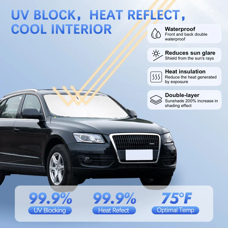 Car Windshield Sun Shade For Audi Q5 Sline 2010-2024 Q3 Q4 Q7 Sunshade Sun Visor Protector Blocks UV Rays Summer Car Accessories
Car Windshield Sun Shade For Audi Q5 Sline 2010-2024 Q3 Q4 Q7 Sunshade Sun Visor Protector Blocks UV Rays Summer Car Accessories