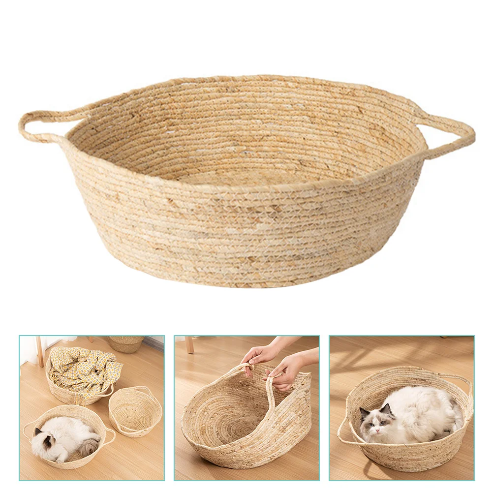 Rattan Cat Nest Bed for Small Cats Dogs Pets Semi Closed Durable Warm Material Lightweight Summer Pet House Sleeping Bed
Rattan Cat Nest Bed for Small Cats Dogs Pets Semi Closed Durable Warm Material Lightweight Summer Pet House Sleeping Bed