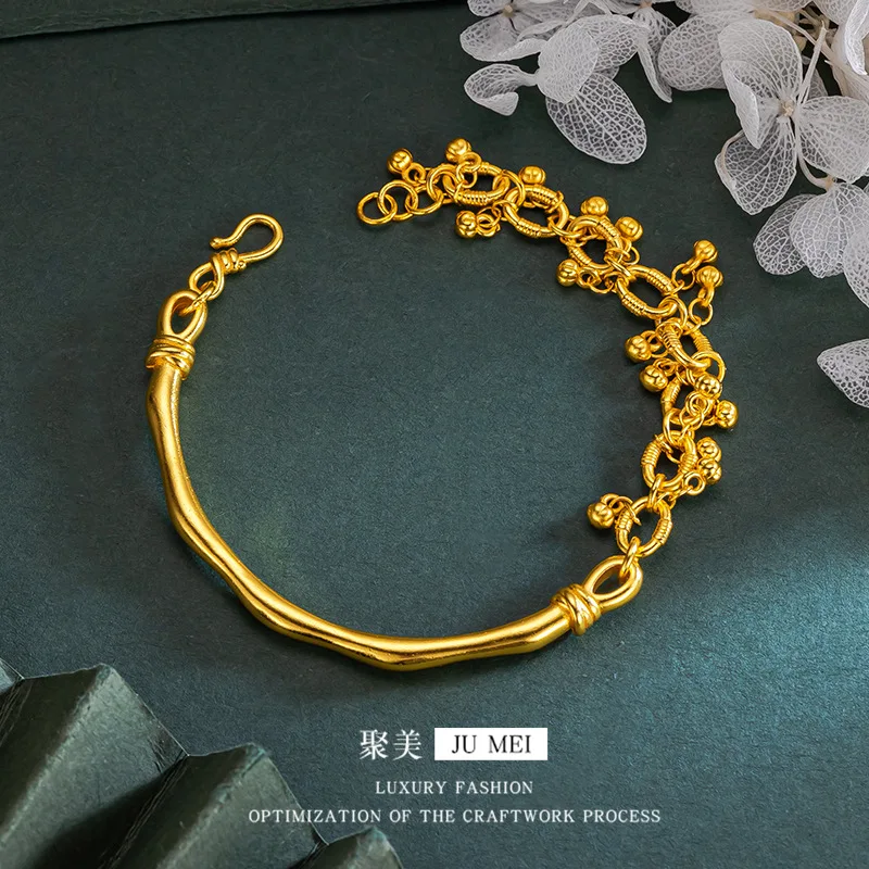 9999 24K real gold store, same style gold, women's personalized irregular bracelet, trendy, beautiful and generous
9999 24K real gold store, same style gold, women's personalized irregular bracelet, trendy, beautiful and generous