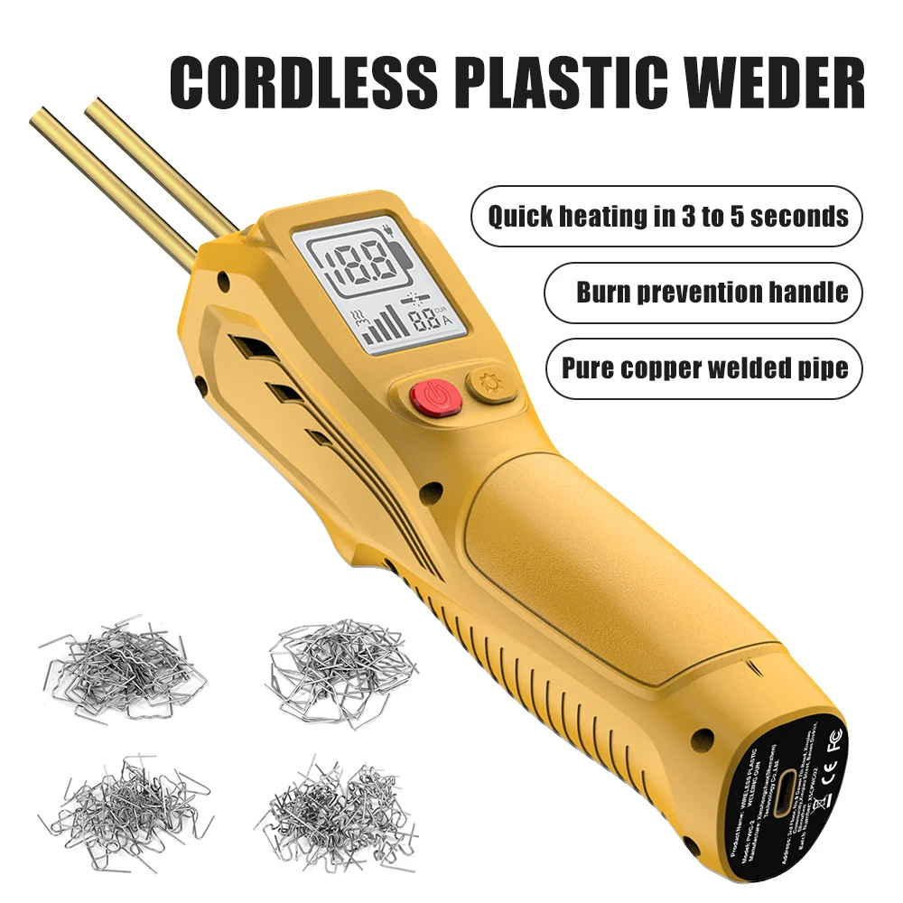 Handheld Plastic Welding Torch LCD Display Plastic Welder Kit Wireless Plastic Welding Machine Rechargerable 500W Hot Stapler
Handheld Plastic Welding Torch LCD Display Plastic Welder Kit Wireless Plastic Welding Machine Rechargerable 500W Hot Stapler