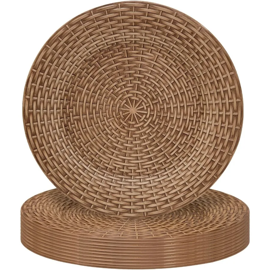 Зарядные тарелки из искусственного ротанга, набор из 12 настольных зарядных устройств для обеденных тарелок, 13-дюймовые круглые коричневые зарядные устройства, пластиковое зарядное устройство для стола
Зарядные тарелки из искусственного ротанга, набор из 12 настольных зарядных устройств для обеденных тарелок, 13-дюймовые круглые коричневые зарядные устройства, пластиковое зарядное устройство для стола
