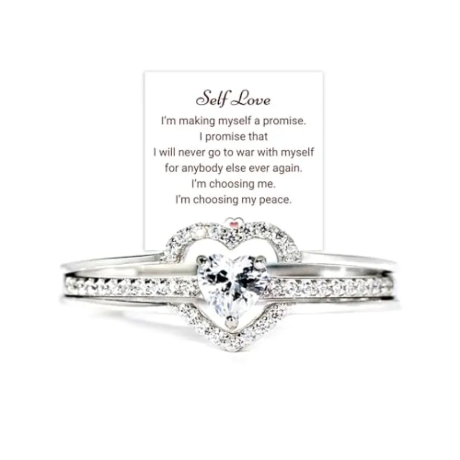 I Choose Me Layered Heart Rings for Woman, 2PCS S925 Self-Love Heart Ring Remind You That Self-Love Is The Best Kind Of Love, I
I Choose Me Layered Heart Rings for Woman, 2PCS S925 Self-Love Heart Ring Remind You That Self-Love Is The Best Kind Of Love, I