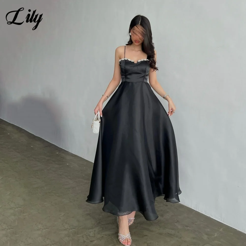 Lily Black Elegant Prom Gown Spaghetti Strap Sweetheart Party Dress Crystal A-Line Evening Dress for Woman 프롬드레스 Customized
Lily Black Elegant Prom Gown Spaghetti Strap Sweetheart Party Dress Crystal A-Line Evening Dress for Woman 프롬드레스 Customized