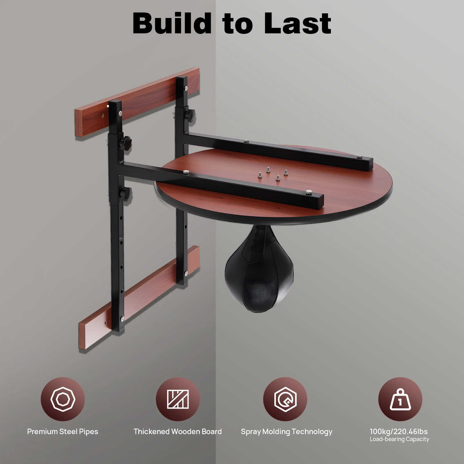 Heavy Duty Boxing Training Equipment 5 Gears Height Adjustable Wall Mounted Speed Bag Platform Kit 25.12*22.83in
Heavy Duty Boxing Training Equipment 5 Gears Height Adjustable Wall Mounted Speed Bag Platform Kit 25.12*22.83in